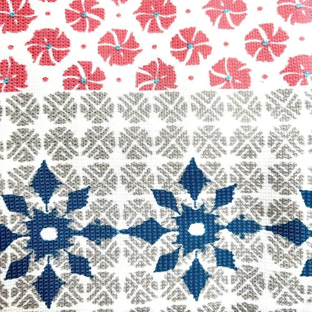 Global Microprint Fabric Shower Curtain Rows of Textile Patterns